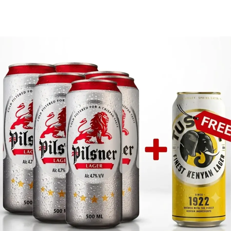 Pilsner Lager 500ml Buy 6 Get 1 Tusker FREE